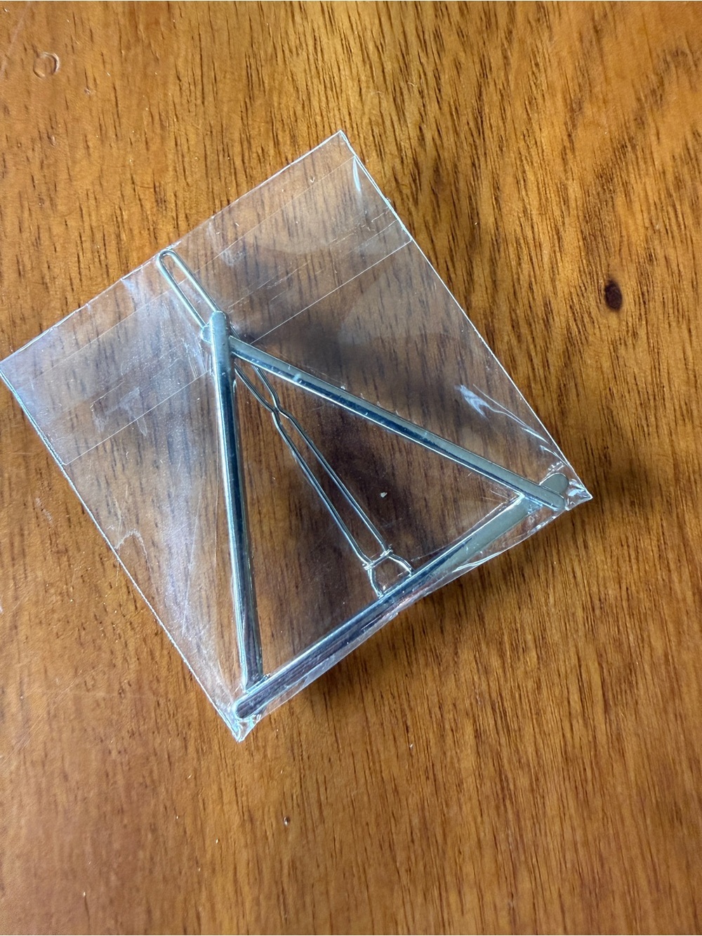 Triangle Metal Hair Clip - Silver